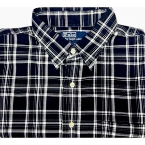 Polo Ralph Lauren Sz XL Lowell Sport Long Sleeve Pocket Black Plaid Shirt Button